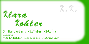 klara kohler business card